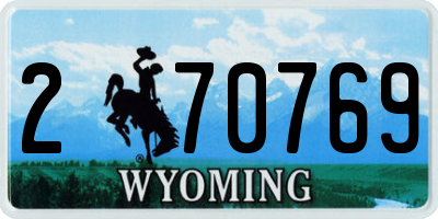 WY license plate 270769