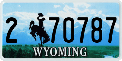 WY license plate 270787