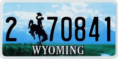 WY license plate 270841