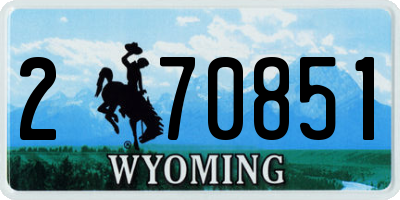 WY license plate 270851