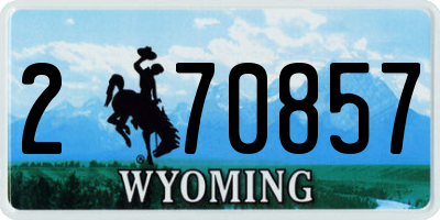 WY license plate 270857