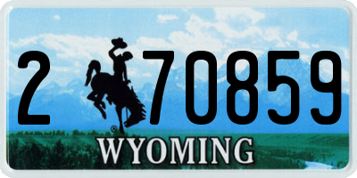 WY license plate 270859