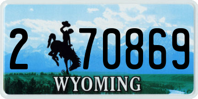 WY license plate 270869