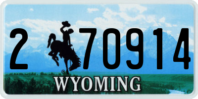 WY license plate 270914