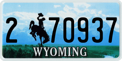 WY license plate 270937