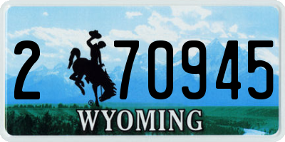 WY license plate 270945