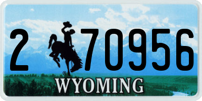 WY license plate 270956