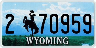 WY license plate 270959