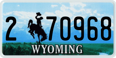 WY license plate 270968