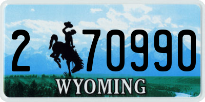 WY license plate 270990