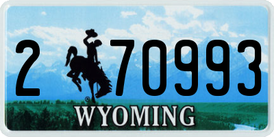 WY license plate 270993