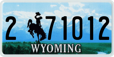 WY license plate 271012