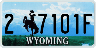 WY license plate 27101F