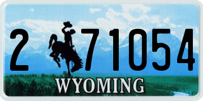WY license plate 271054