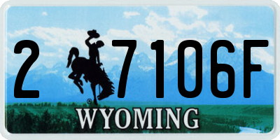 WY license plate 27106F