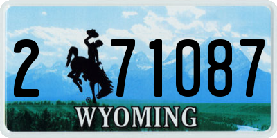WY license plate 271087
