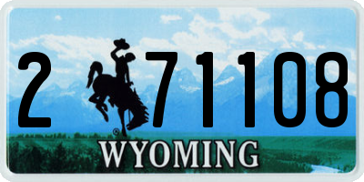WY license plate 271108
