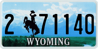 WY license plate 271140