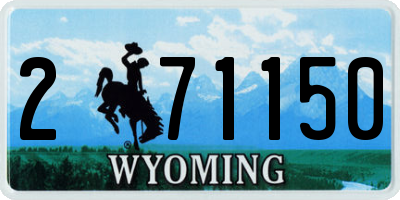 WY license plate 271150