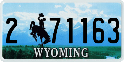 WY license plate 271163