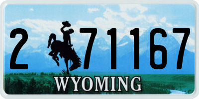 WY license plate 271167