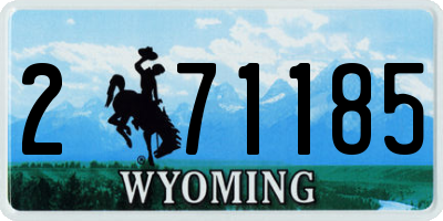 WY license plate 271185