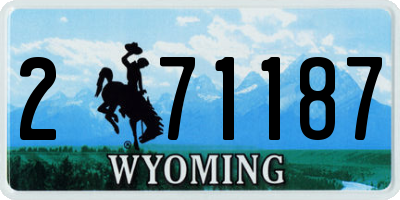WY license plate 271187