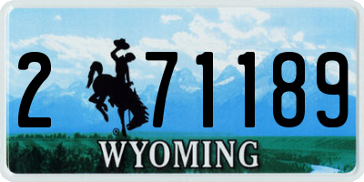 WY license plate 271189