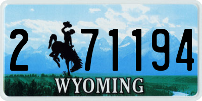WY license plate 271194