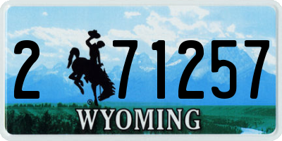 WY license plate 271257