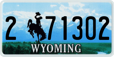 WY license plate 271302