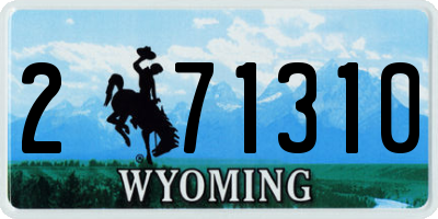 WY license plate 271310