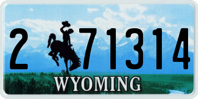 WY license plate 271314