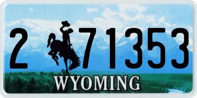 WY license plate 271353