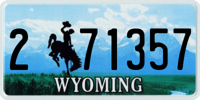 WY license plate 271357