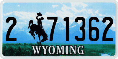 WY license plate 271362