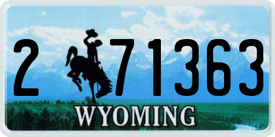 WY license plate 271363