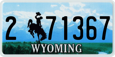 WY license plate 271367