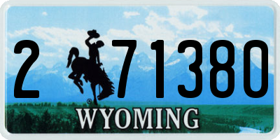 WY license plate 271380