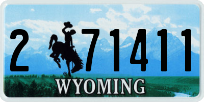 WY license plate 271411