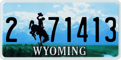 WY license plate 271413