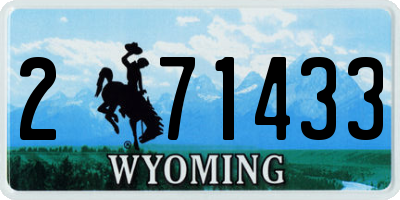 WY license plate 271433