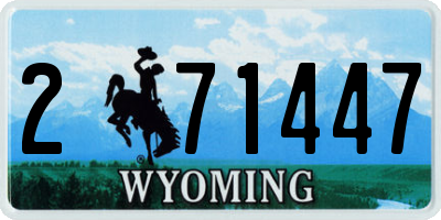 WY license plate 271447