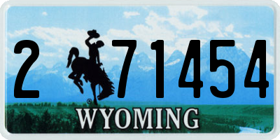 WY license plate 271454