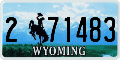 WY license plate 271483