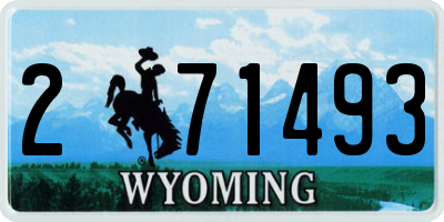 WY license plate 271493