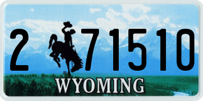 WY license plate 271510