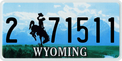 WY license plate 271511