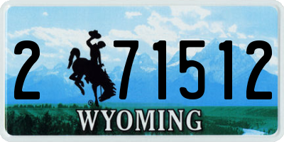 WY license plate 271512