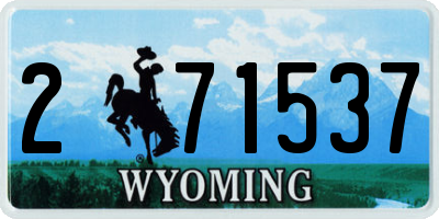 WY license plate 271537